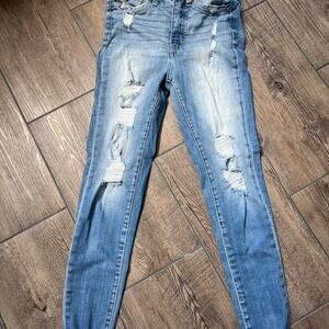 BKE Parker Universal Fit High Rise Ankle Distressed Skinny Jeans Women's Size 25